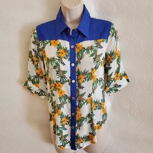 Mocha Women's Short Sleeve Blouse Size Small NWT